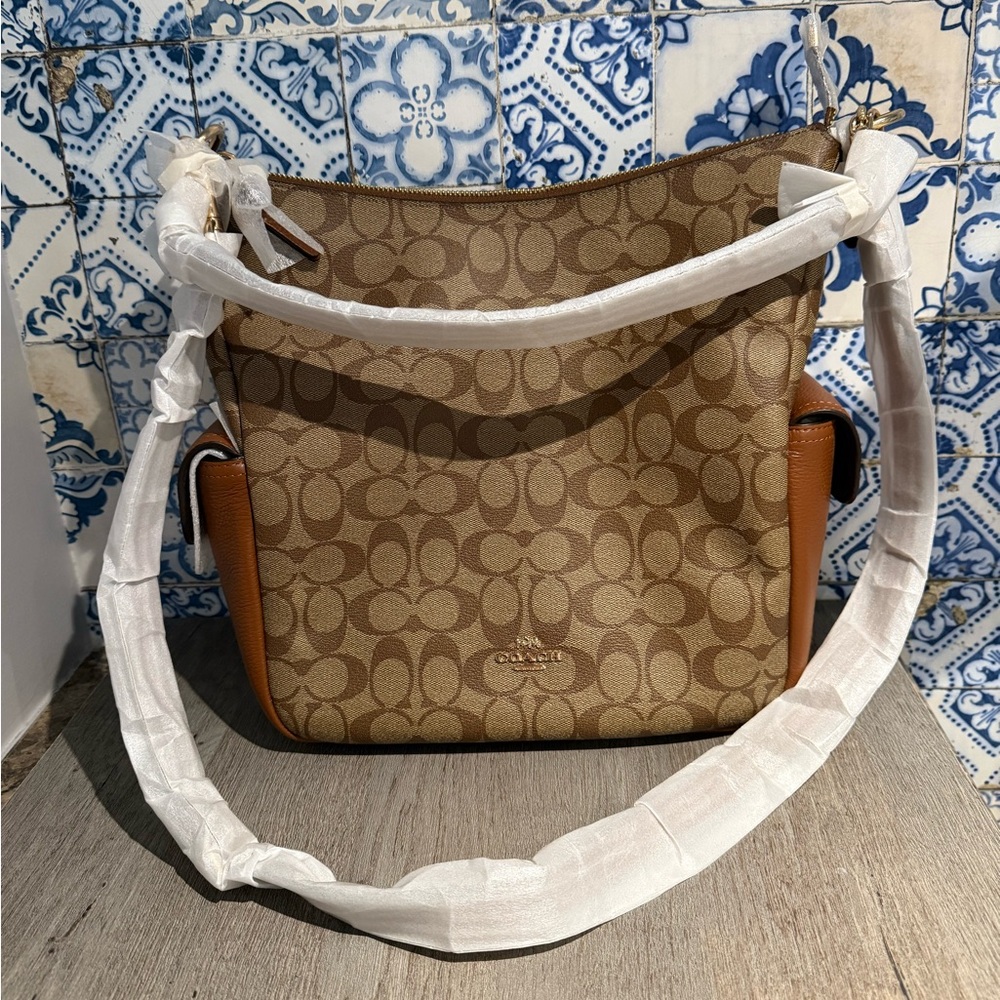 Coach Tan and Brown Shoulder and Crossbody Bag